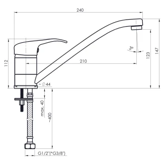 Køkkenarmatur Eon Krom Blank-2