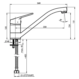 Køkkenarmatur Stelo Krom Blank-2