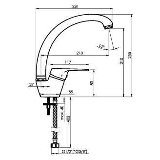 Køkkenarmatur Stelo Krom Blank-2