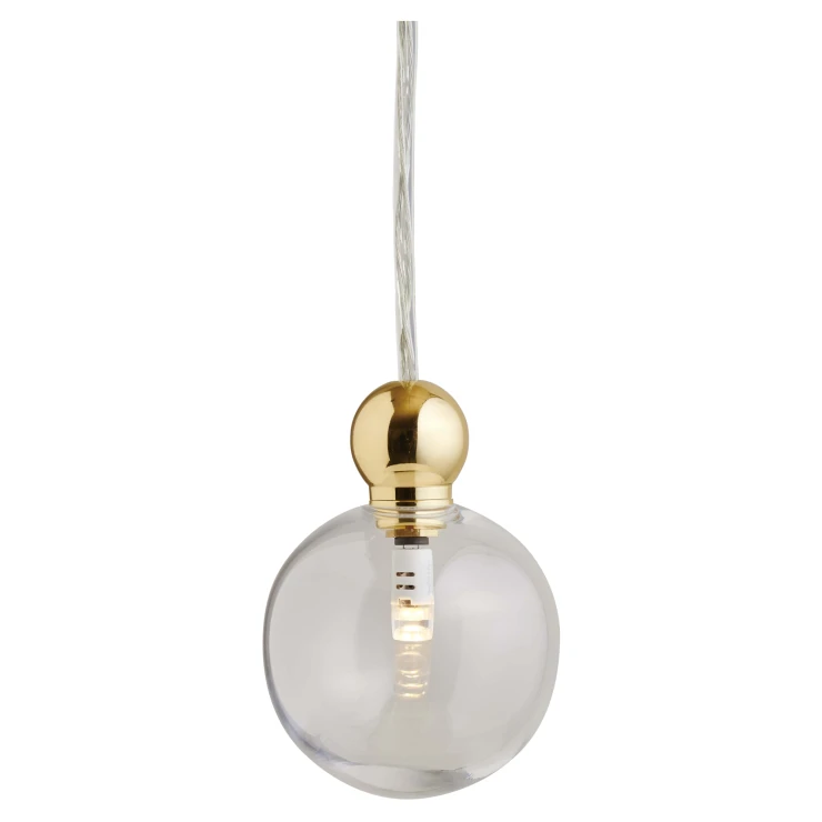 Ebb & Flow Hængende Lampe M Uva Transparent, Guld (Uden Baldakin)-0