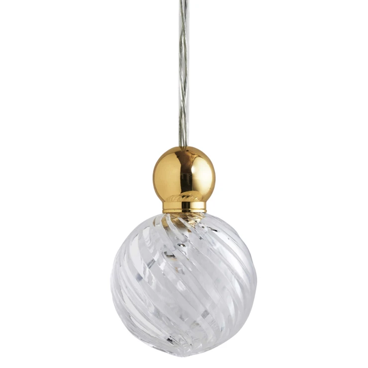 Ebb & Flow Hængende Lampe M Uva Virvel Transparent, Guld (Uden Baldakin)-0