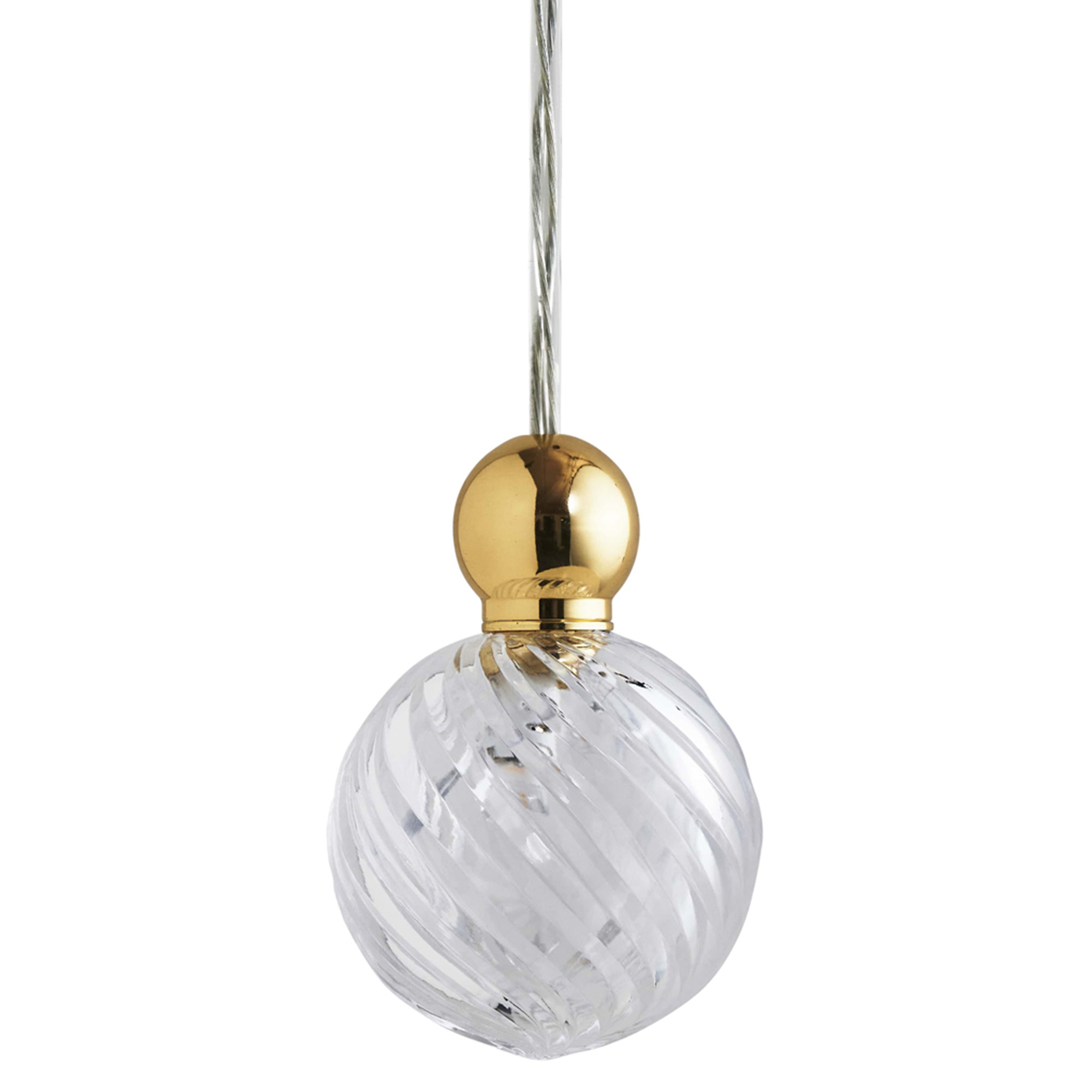 Ebb & Flow Hængende Lampe M Uva Virvel Transparent, Guld (Uden Baldakin)