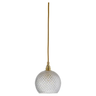 Ebb & Flow Hængelampe S Rowan Crystal Liten Rutig Transparent, Guld