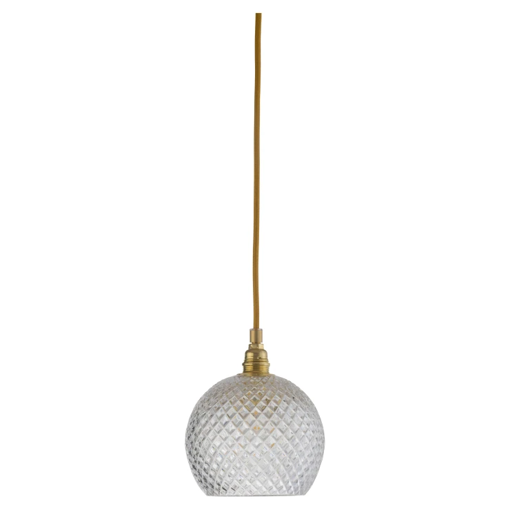 Ebb & Flow Hængelampe S Rowan Crystal Liten Rutig Transparent, Guld-0