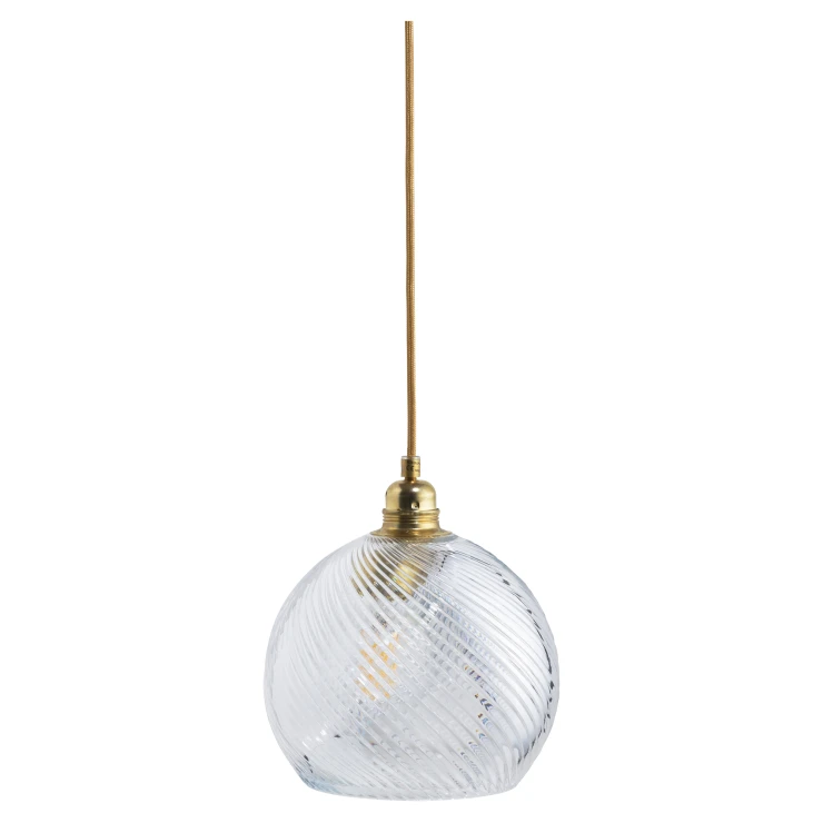 Ebb & Flow Hængelampe M Rowan Crystal Virvel Transparent, Guld-0