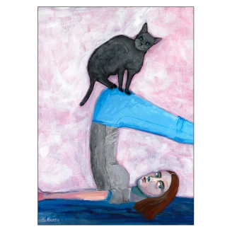 Poster Sharyn Bursic Yoga with my cat 50x70 cm-2