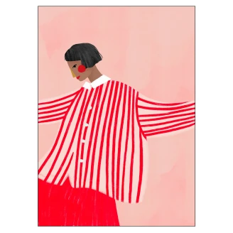 Poster Bea Muller The Woman With the Red Stripes 50x70 cm-2