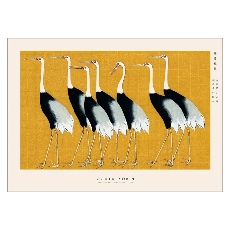 Poster Japandi x PSTR Studio Ogata Korin Japanese Red Crown Crane 70x100 cm-0