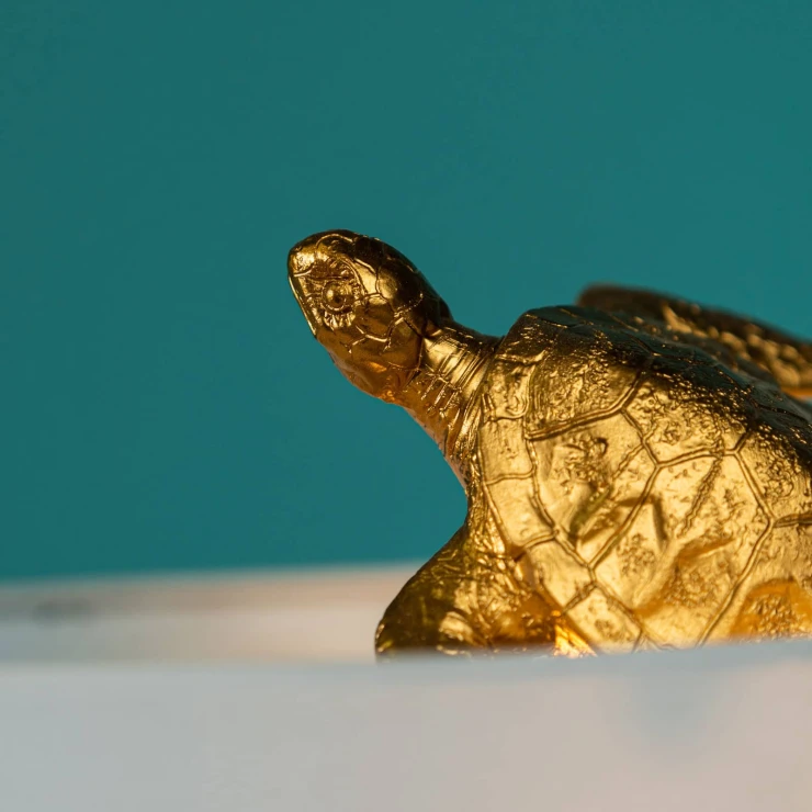 Werner Voss Bordlampe Turtle Gang Guld, Hvid Blank-1