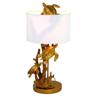 Werner Voss Bordlampe Turtle Gang Guld, Hvid Blank-2