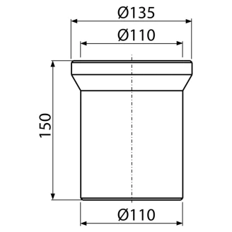 WC-tilslutning 150 mm