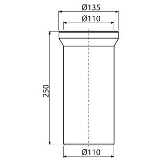 WC-tilslutning 250 mm