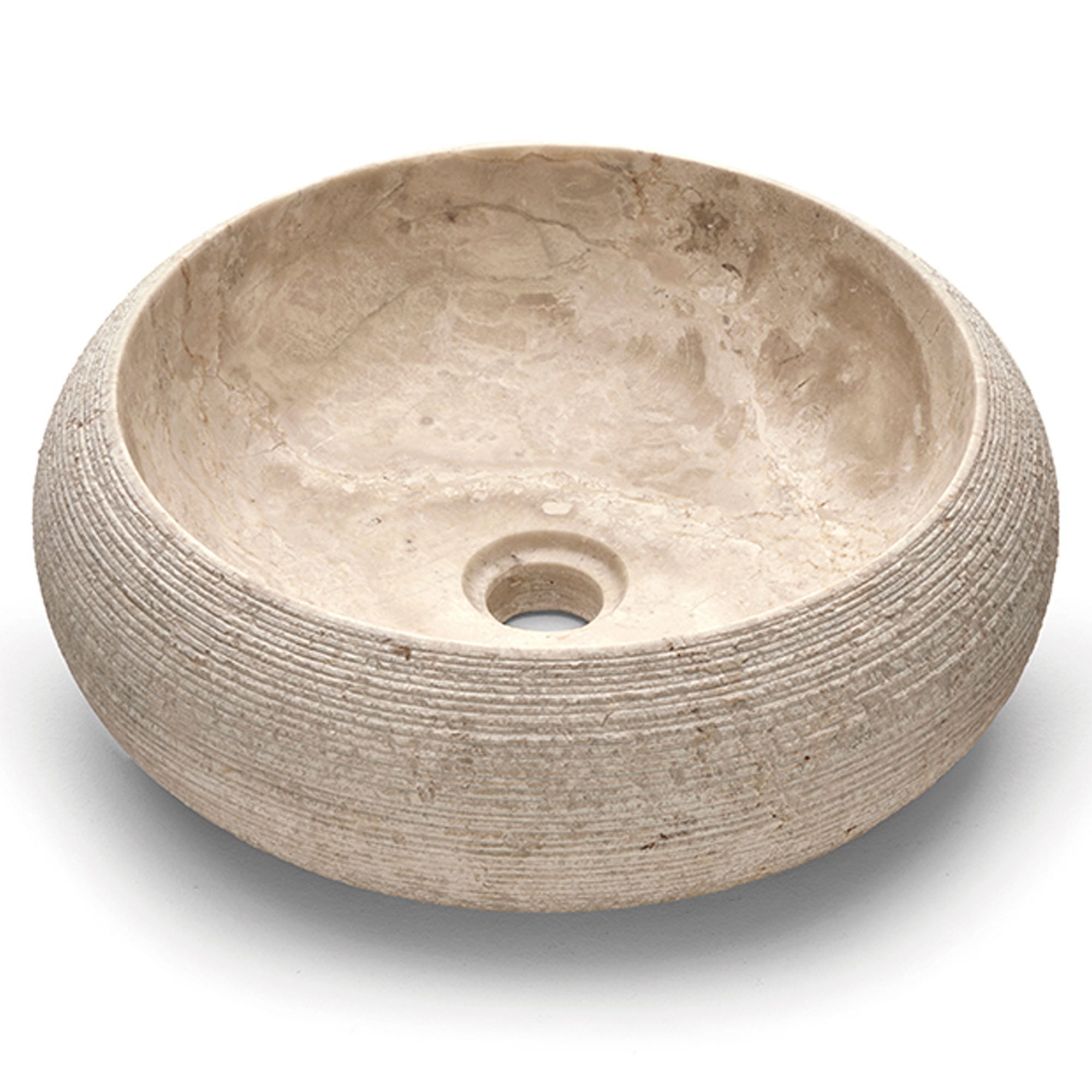 Bathco Håndvask Stone Domed Rund Beige 40 cm