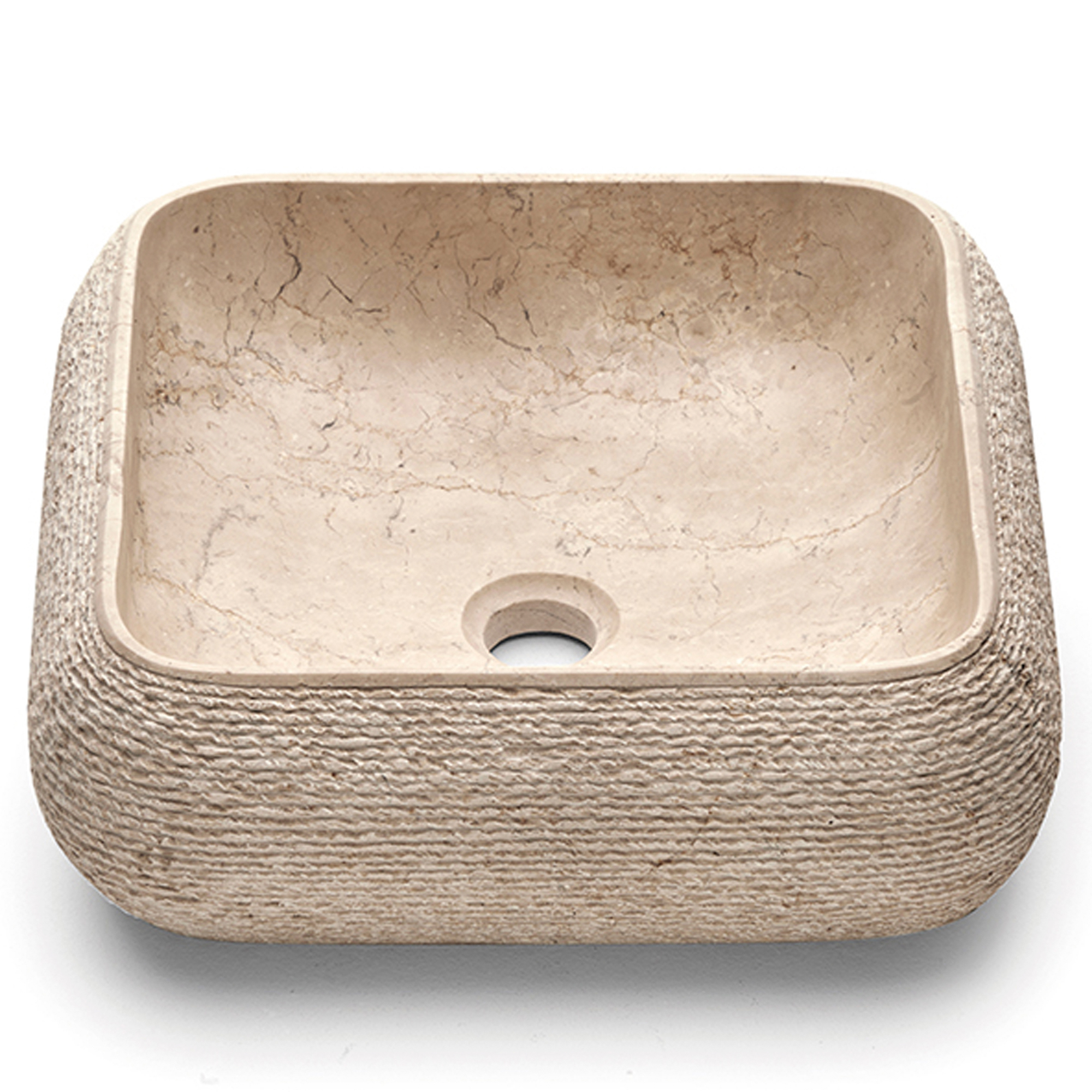 Bathco Håndvask Stone Domed Firkantet Beige 40x40 cm