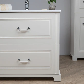 Underskab Wellington Hvid Mat 80 cm med Vask Hvid Blank