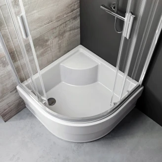 Ravak Brusekabine med Bund Sabina 80x80 cm Rund Krom Satin Drue