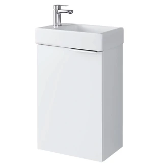 Komplet Badeværelsesmøbel <strong>Kub</strong>  Hvid Mat med Vask 40 cm & Spejl