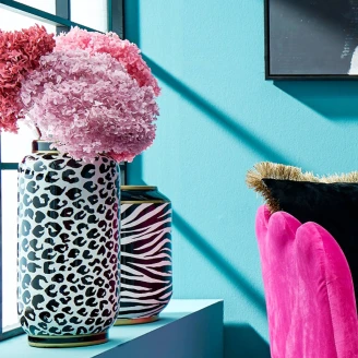 Werner Voss Vase Afrique Zebra Sort, Hvid Blank