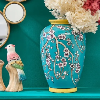 Werner Voss Vase Sakura Blå, Gul Blank