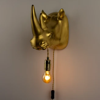 Bold Monkey Væglampe <strong>Mind Your Own Rhino</strong>  Guld Blank