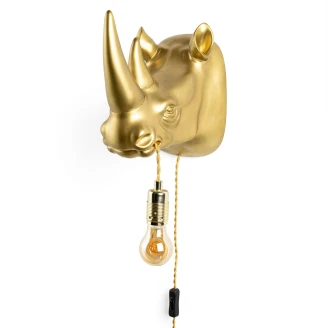 Bold Monkey Væglampe <strong>Mind Your Own Rhino</strong>  Guld Blank