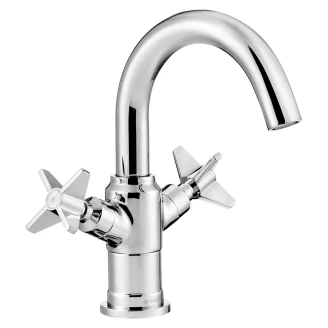 Håndvaskarmatur med To Håndtag <strong>Temisto</strong>  Krom Glat 22.7 cm