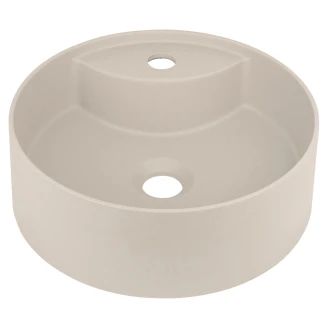 Håndvask Rund med Armaturhylde <strong>Silia</strong>  Beige Mat 36 cm