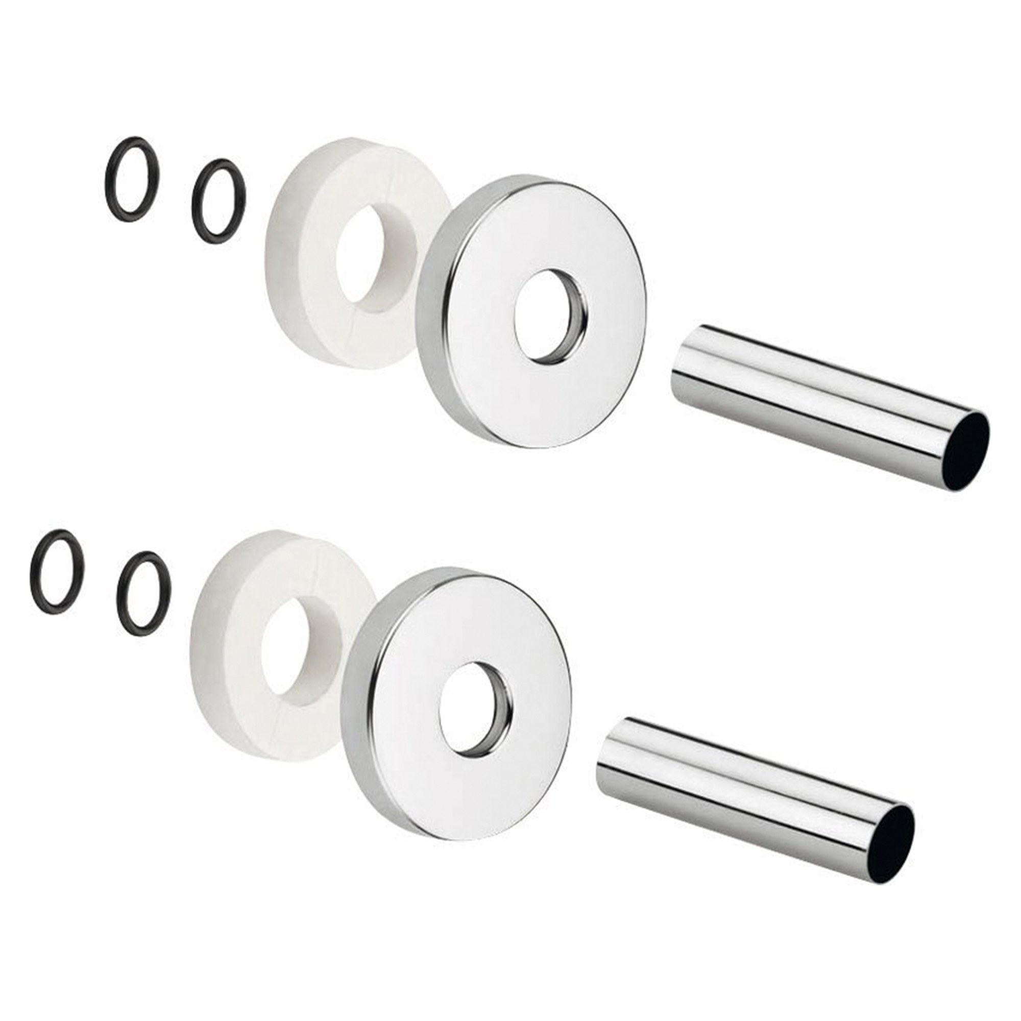 Rørafdækning til Håndklædevarmer Ashford Chrome Blank