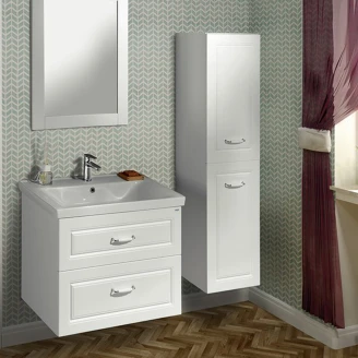 Underskab Yorkshire Hvid 55x44 cm med Vask Hvid Blank