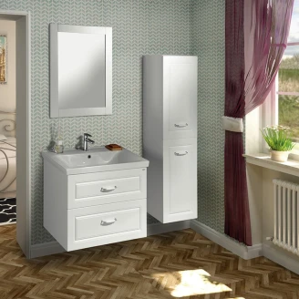 Underskab Yorkshire Hvid 60x44 cm med Vask Hvid Blank