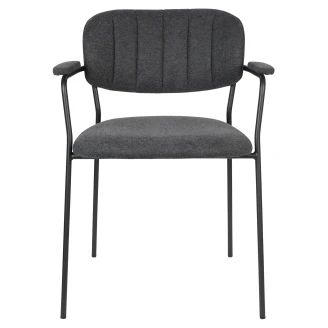 Stol med Armlæn <strong>Milis</strong>  Mørkegrå, Sort