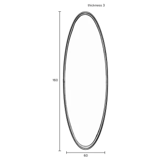 Spejl Oval L Noza Sort