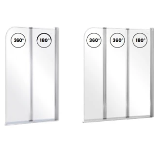 Badekarvæg Supremo Krom 5 mm 120x140 cm
