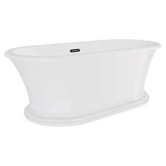 Badekar <strong>Esmeree</strong>  Hvid Blank 160 cm med Sort Pop-up Bundventil