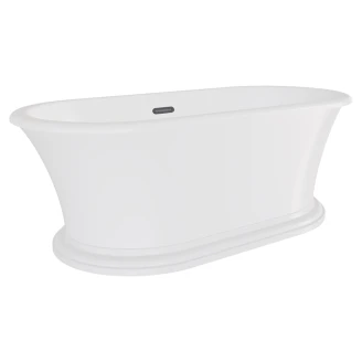 Badekar <strong>Esmeree</strong>  Hvid Blank 160 cm med Grå Pop-up Bundventil
