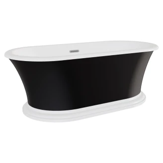 Badekar <strong>Esmeree</strong>  Sort Mat 160 cm med Krom Pop-up Bundventil