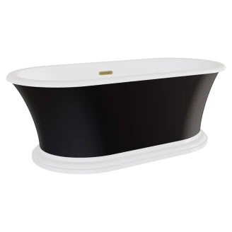 Badekar <strong>Esmeree</strong>  Sort Mat 160 cm med Guld Pop-up Bundventil