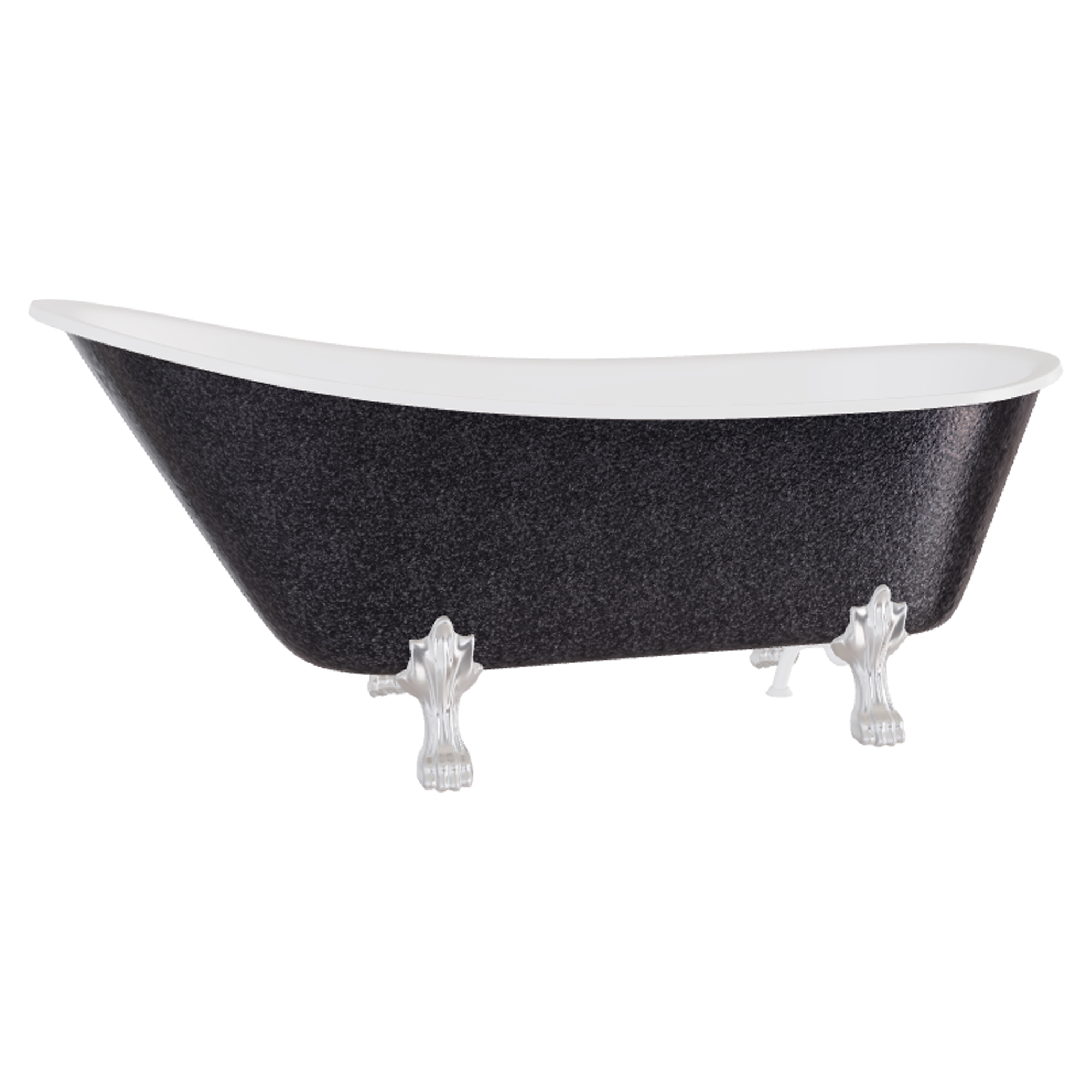 Badekar Royal Elegance Grafit Blank 160 cm med Krom Lejonfødder & Badeafløb