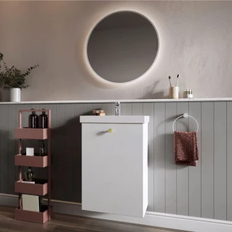 Håndvaskskab <strong>Minimal</strong>  Hvid 45 cm med Håndtere Guld & Vask Hvid