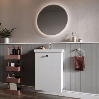 Håndvaskskab <strong>Minimal</strong>  Hvid 45 cm med Håndtere Sort & Vask Hvid