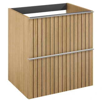 Håndvaskskab <strong>Haiku</strong>  Eg Træ Mat 60 cm med Håndtag Krom
