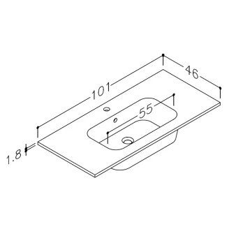 Håndvask <strong>Elide</strong>  Hvid Blank 100 cm
