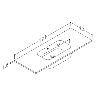 Håndvask <strong>Elide</strong>  Hvid Blank 120 cm