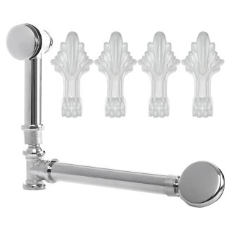 Badekar <strong>Rosemoor</strong>  Hvid Blank 164 cm med Hvid Lejonfødder & Badeafløb