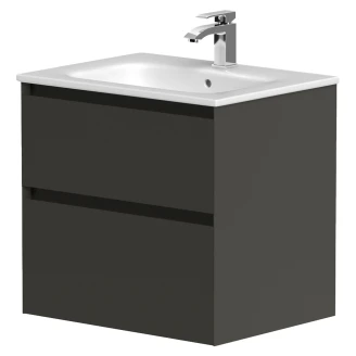 Håndvaskskab <strong>Skift</strong>  Mørkegrå Mat 60 cm med Vask Hvid