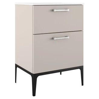 Håndvaskskab Krom <strong>Ombra</strong>  Beige 60 cm med Vask Hvid & Ben