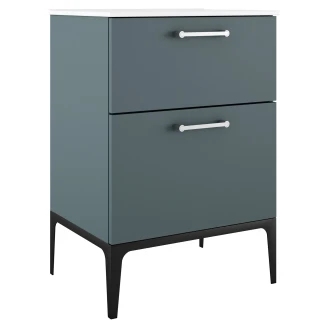Håndvaskskab Krom <strong>Ombra</strong>  Blå 60 cm med Vask Hvid & Ben