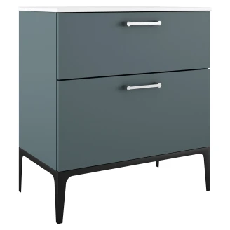 Håndvaskskab Krom <strong>Ombra</strong>  Blå 80 cm med Vask Hvid & Ben
