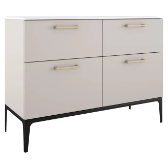 Dobbelt Håndvaskskab Guld <strong>Ombra</strong>  Beige 120 cm med Vask Hvid & Ben