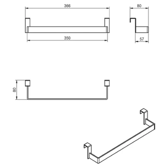 Håndklædeholder <strong>Kante</strong>  Sort Mat